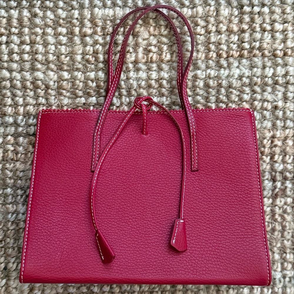 Made in Capri Italy, Leather Handbag, Red